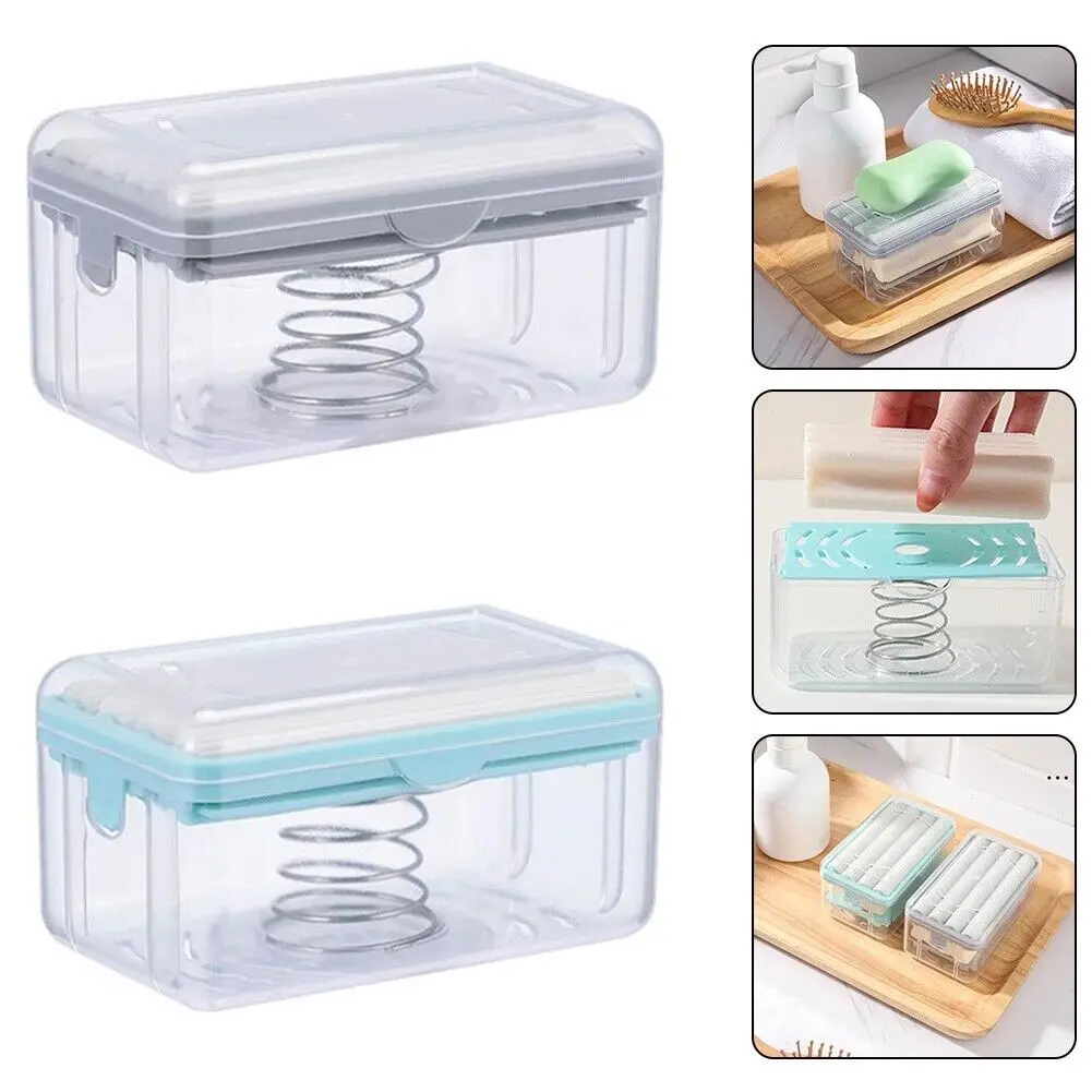 Soap Box Hands Free Foaming Soap Dish Multifunctional Soap Dish Hands Free Foaming Draining Household Storage Box Cleaning Tool