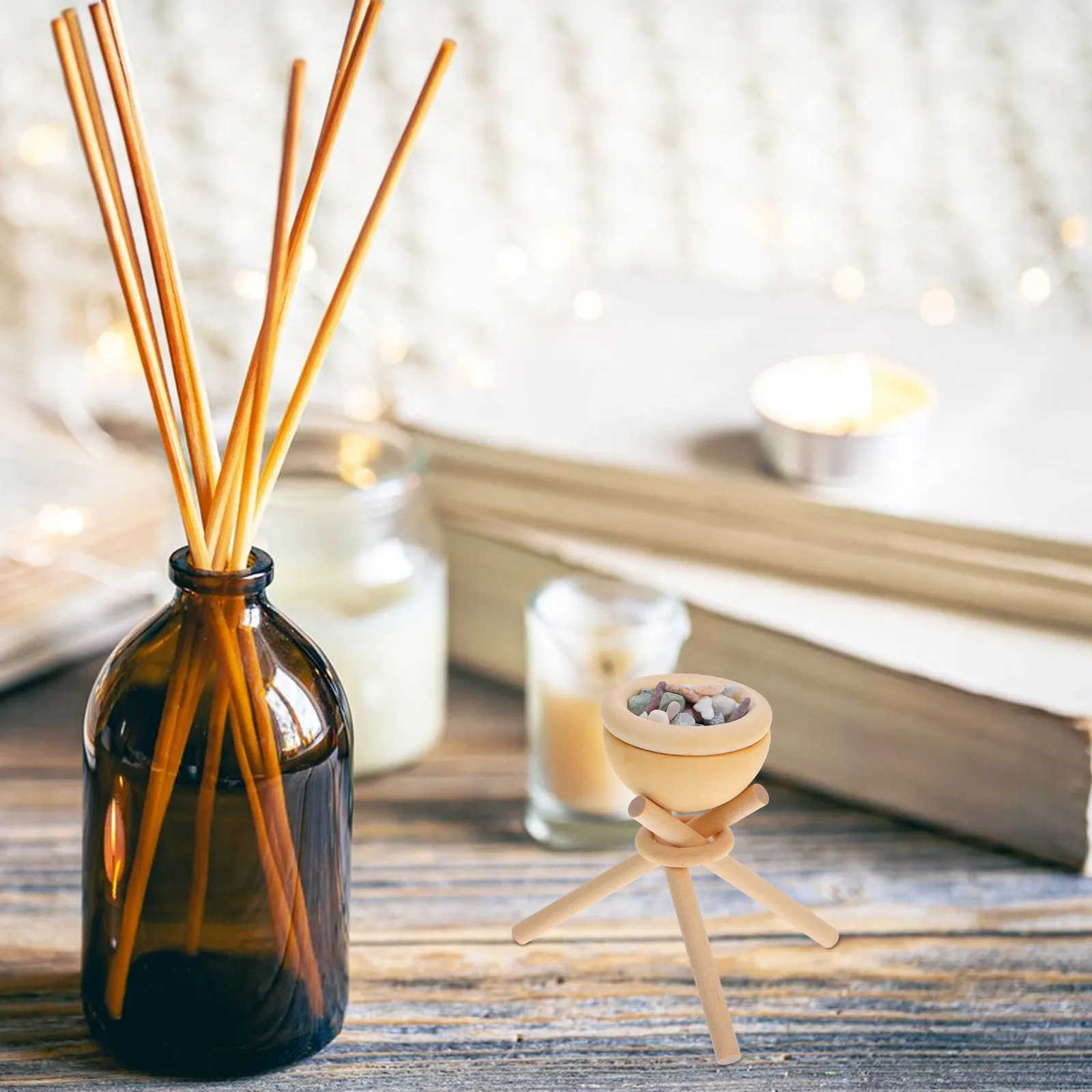 

Набор для ароматерапии: деревянный диффузор для эфирных масел, без пламени, с камнем для ароматизации, для дома, офиса, автомобиля, длительное сохранение натурального аромата воздуха