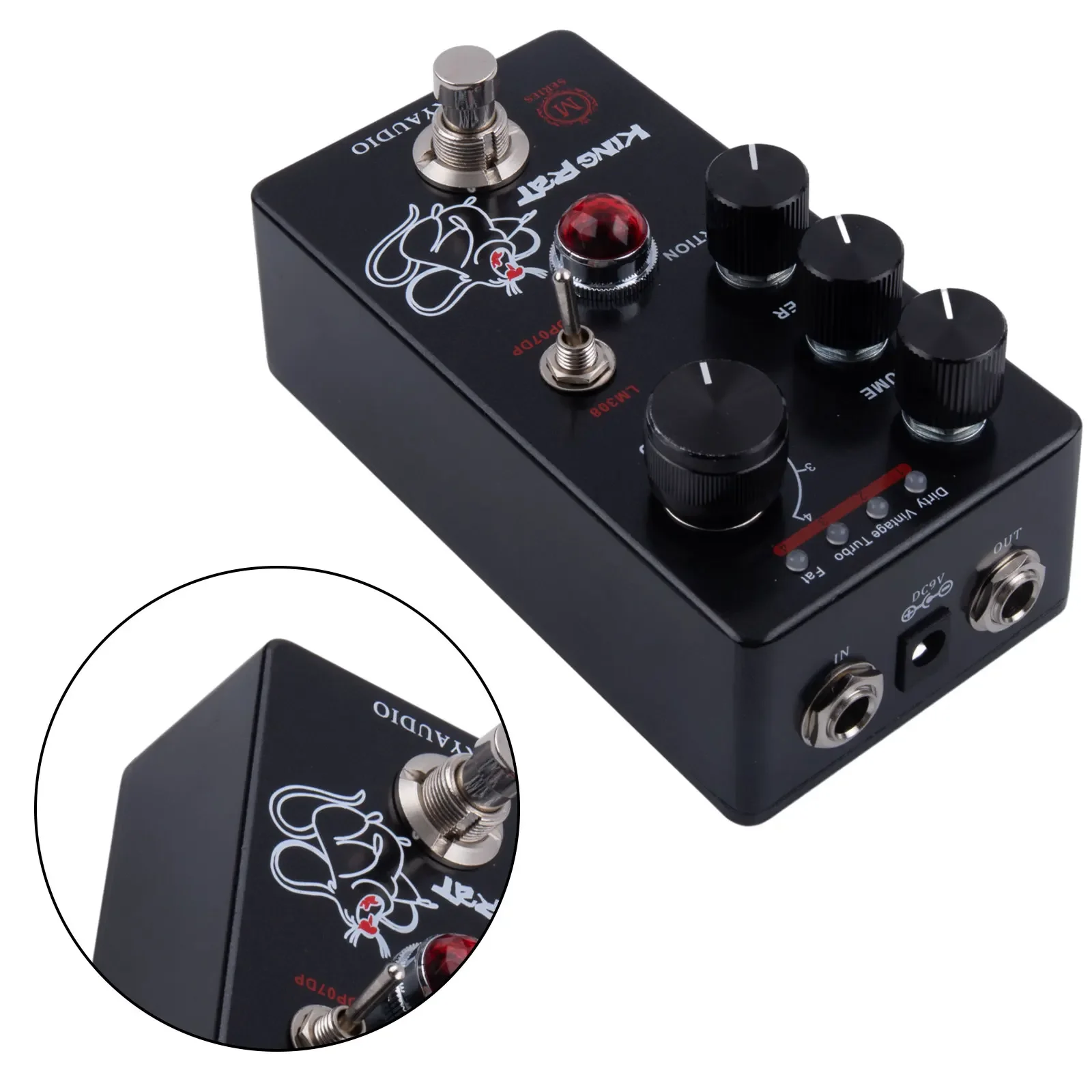 New Practical Useful Effects Pedal Guitar Volume 100mA Black DC9V Electric Guitar Fuzz Distorition Mosky King Rat