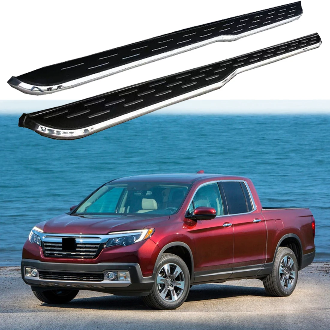 2PCS Side Step fits for Honda Ridgeline 2017 2018 2019 2020 2021 2022 2023 2024 Running Board Nerf Bars Stairs Aluminium Pedal