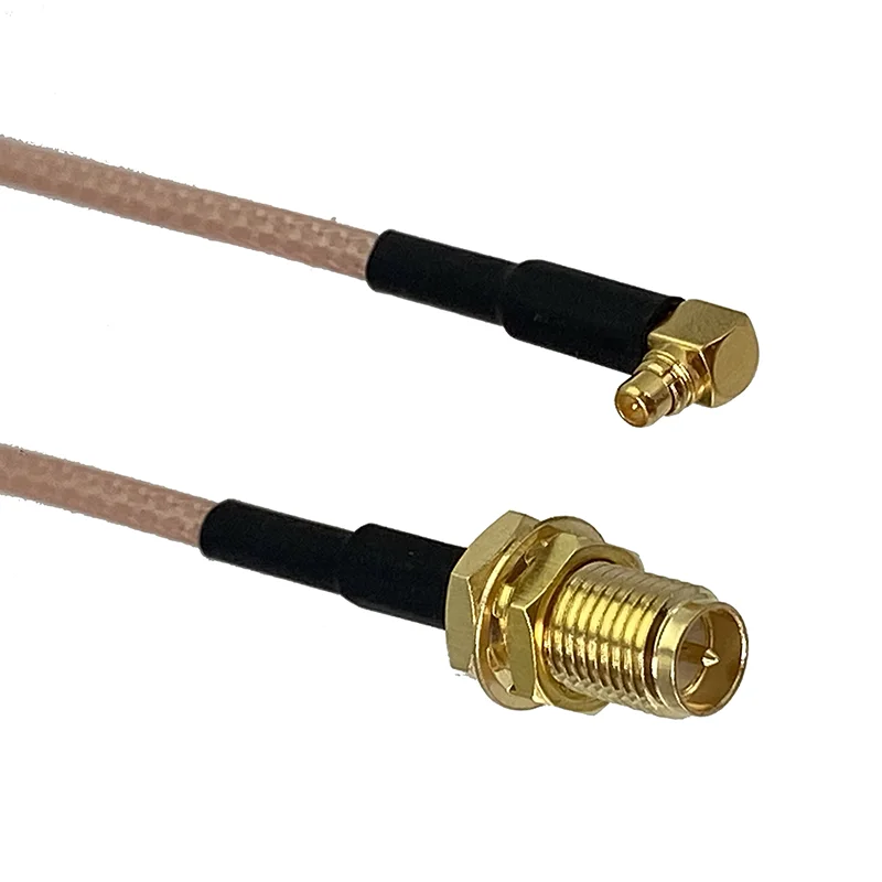 2Pcs 20cm MMCX to SMA Female Plug to MMCX-J Male 90 degree RPSMA Pigtail RP-SMA RF Jumper RG316 Cable