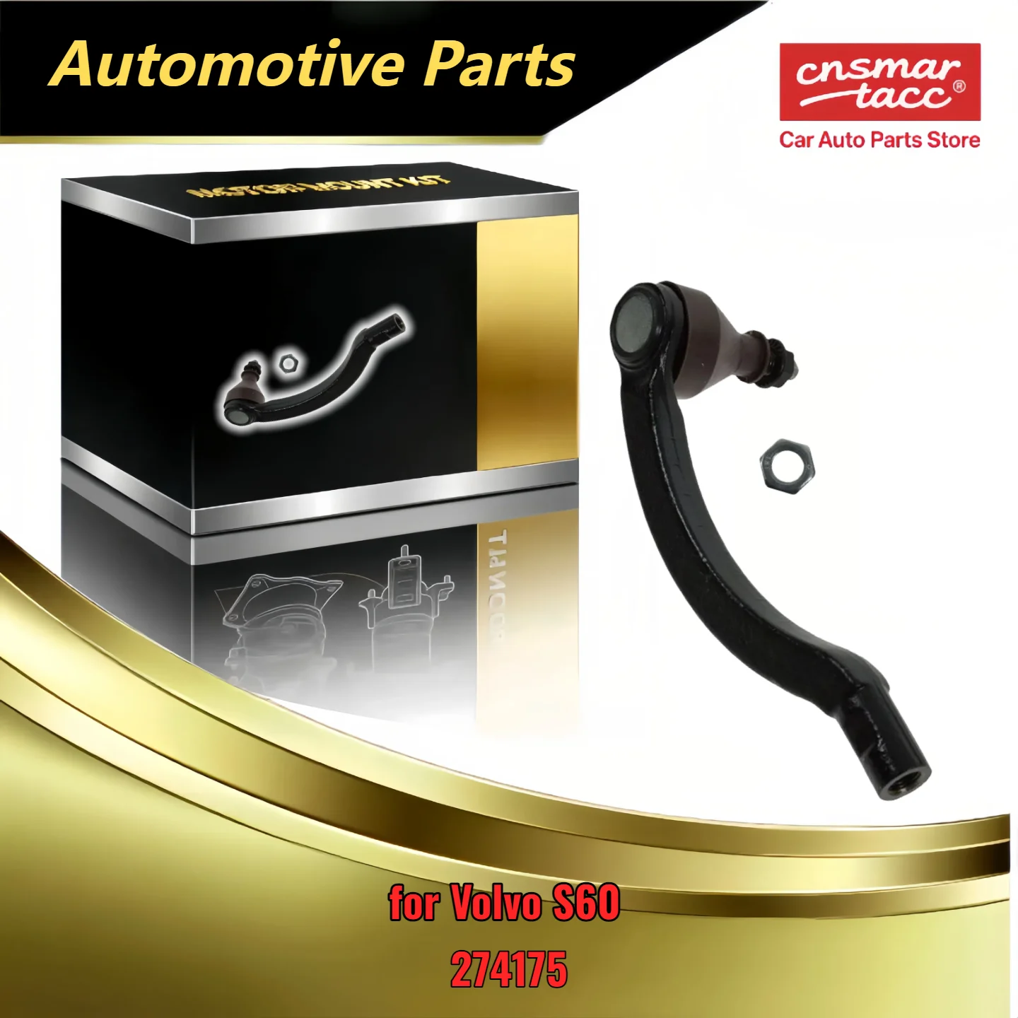 

Direct Fit TRQ Front Left Outer Tie Rod for Volvo S60 2001-2009 S80 2000-2006 V70 2001-2007 Compatible with 274175