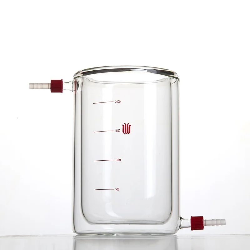 

SYNTHWARE Jacket beaker, 50mL 100mL 250mL 500mL 1000mL 2000mL, With GL14mm detachable small nozzle, Borosilicate glass, B18