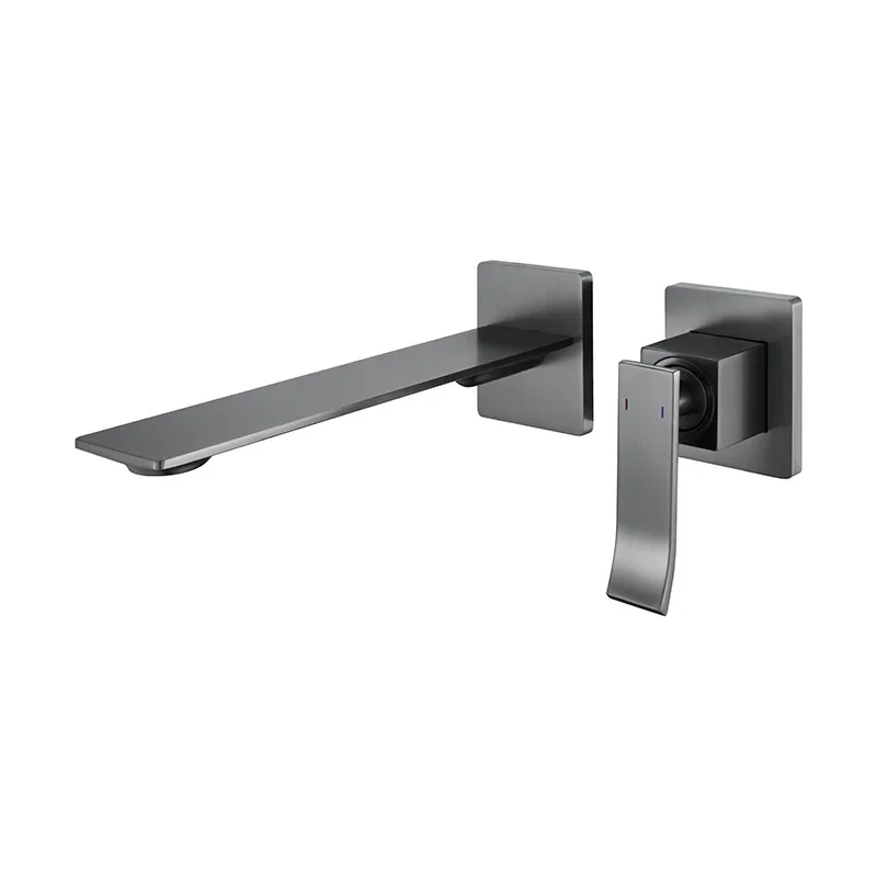 

Concealed all-copper gun gray washbasin faucet into the wall, hot and cold water hotel household washbasin faucet