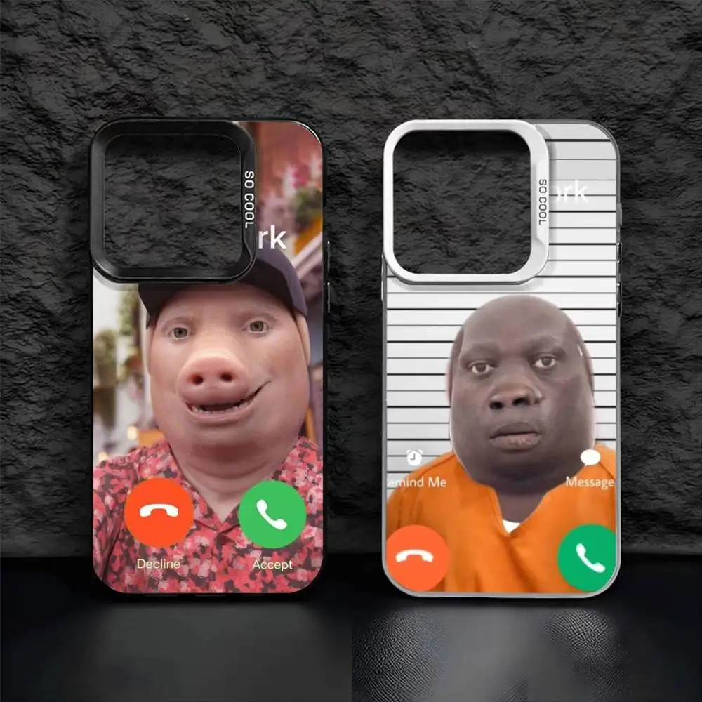 

J-John P-Pork is Calling Answer Call Phone Case For iPhone 16,15,14,13,12,17,Pro,MAX Black Matte Shockproof Cover