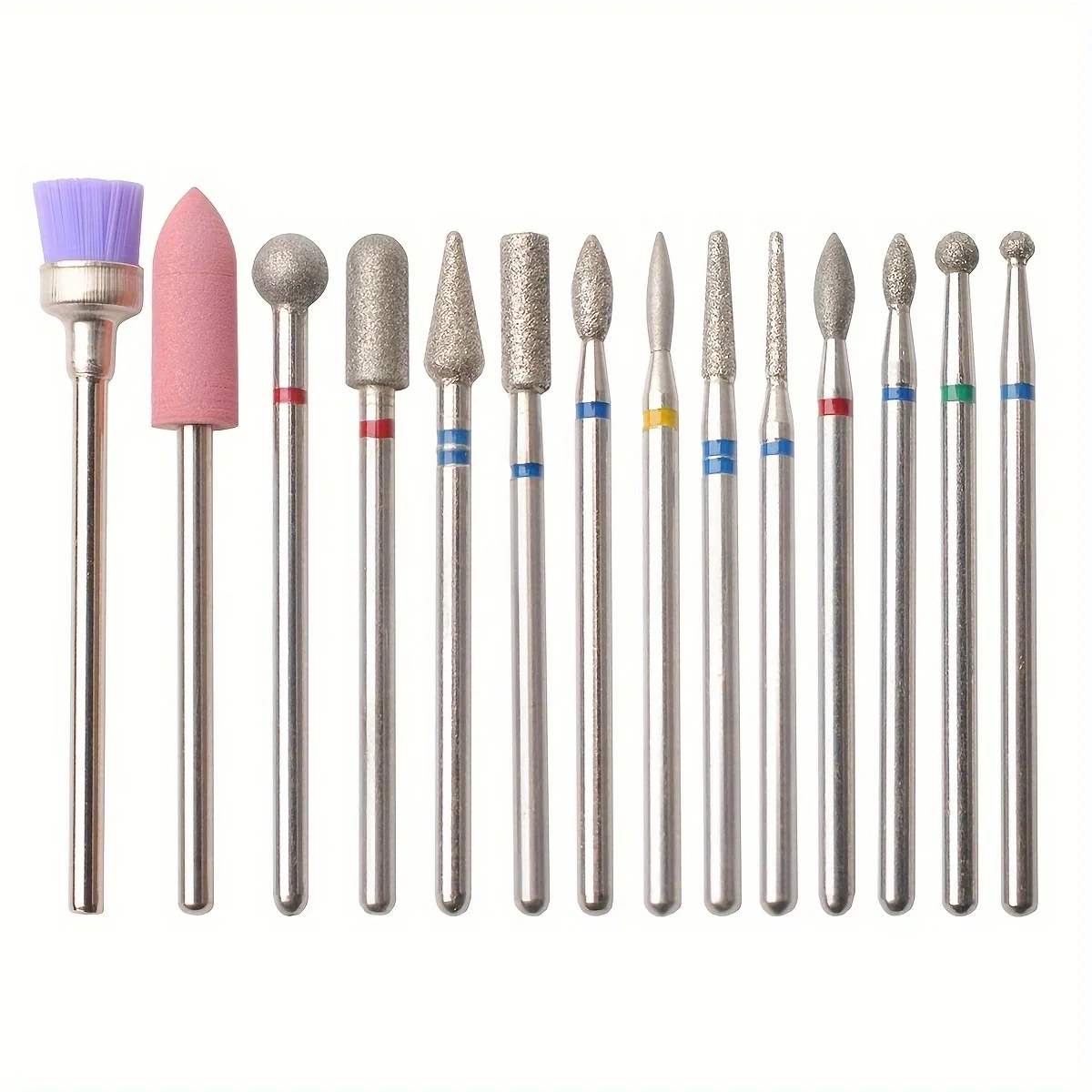14Pcs/Box Professional Diamond Nail Drill Bit Set Electric Milling Cutters For Manicure Rotary Burr Cuticle Clean Manicure