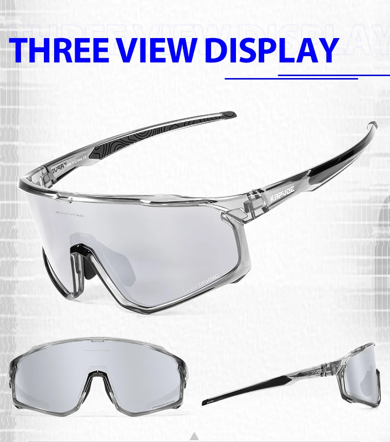 Kapvoe photo chrome Fahrrad brille für Männer mtb Sonnenbrille Mountainbike Fahrrad brillen Frauen Sport brille Road Speed Skating – Detail 16