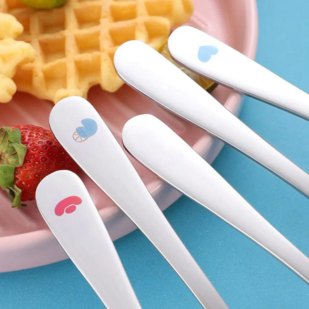 Cute Creative Dessert Spoons Children Tea Spoon Kids Learning Baby Utensil Tableware Dinnerware Spoon