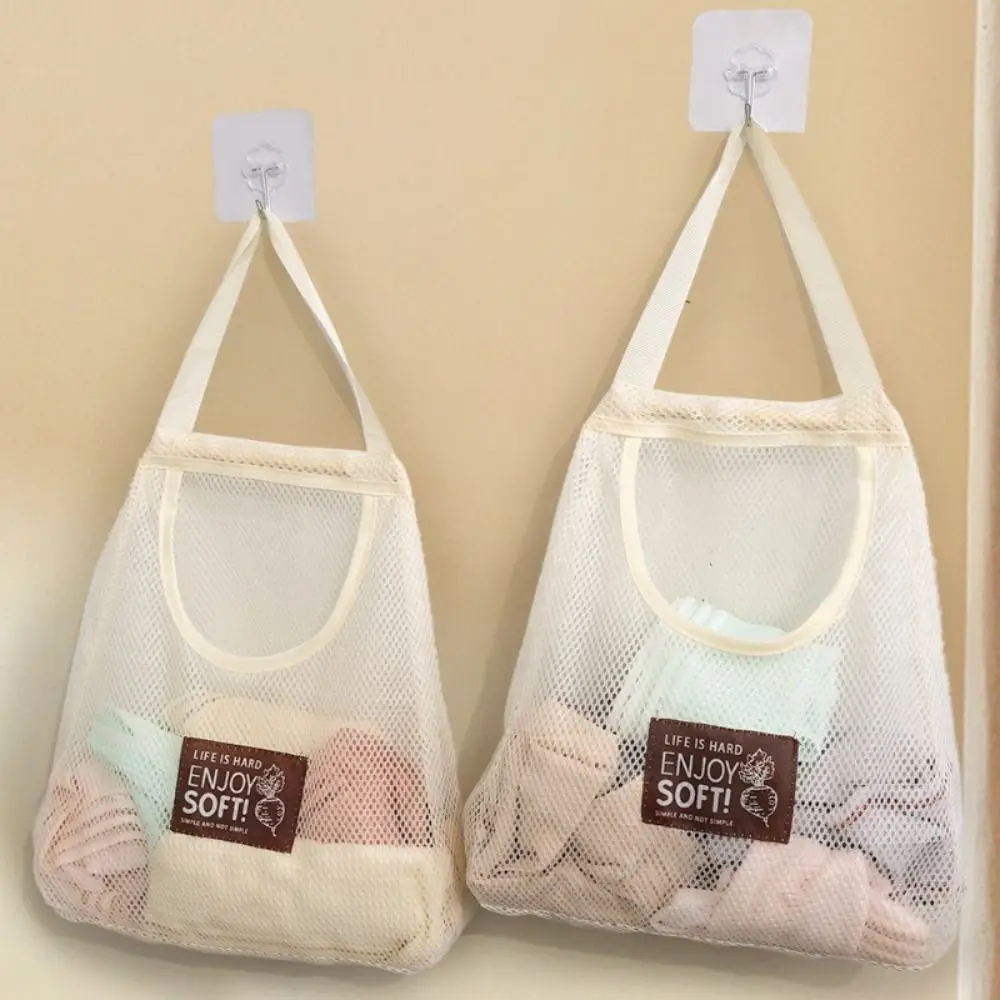 Vegetable Underwear Socks Sundries Storage Bag Hollow Widen Handle Hanging Net Organizer Large Capacity Reusable