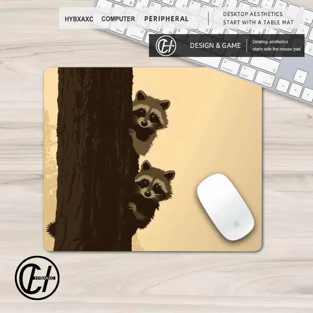 Cute Cartoon Raccoon Gaming Mouse Pad XS Small Mousepad For PC Gamer Desktop Decoration Office Mouse Mat Deskmat Rug