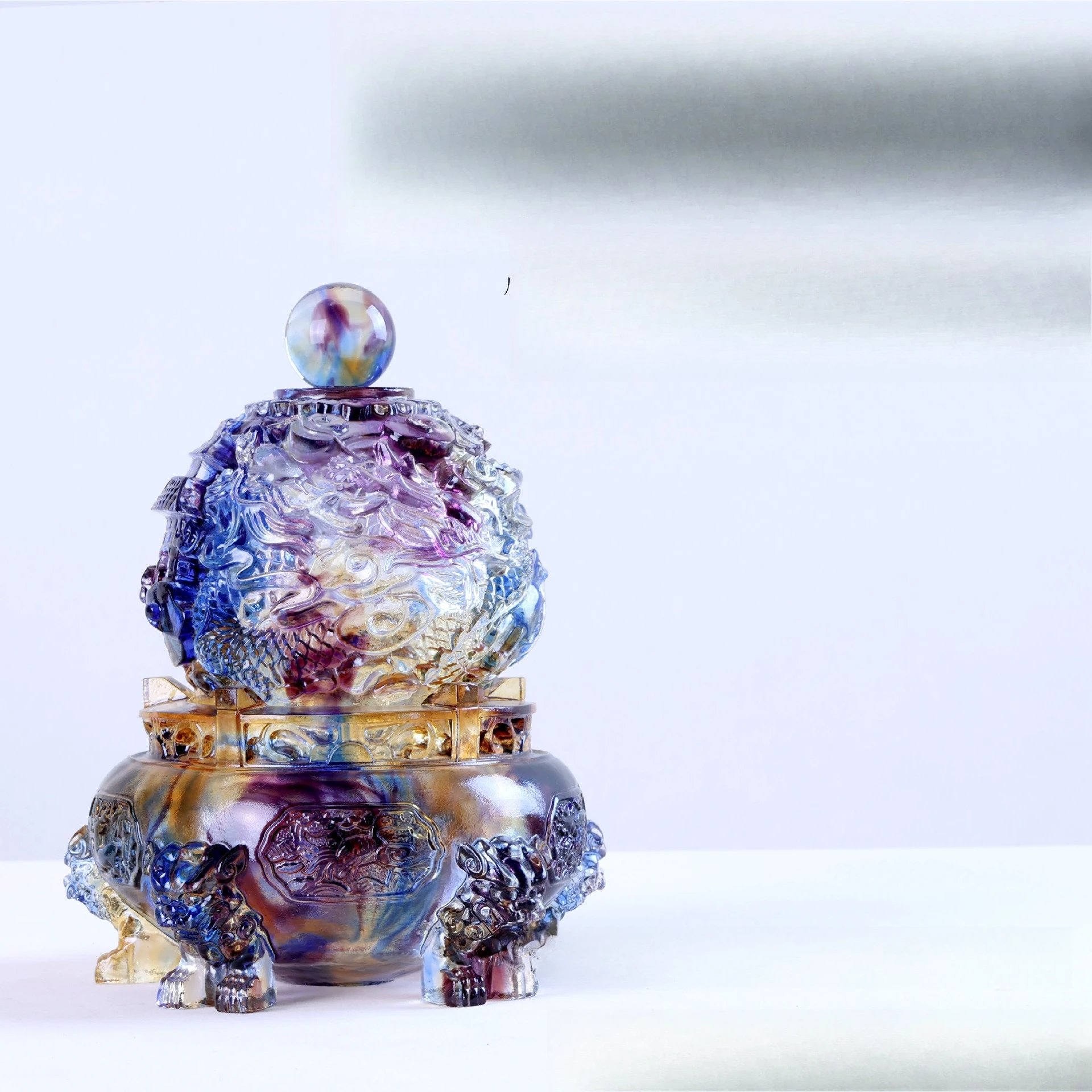 Production of Liujiuzhuan Qiankun Furnace, ancient glazed incense burner ornament