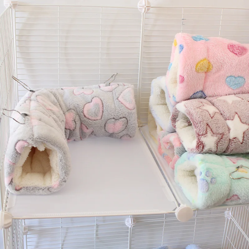 Pet Channel Nest Hamster Warm Channel Flower Branch Mouse Sugar Glider Mink Guinea Pig Guinea Pig Ultra-soft Plush Tunnel Nest