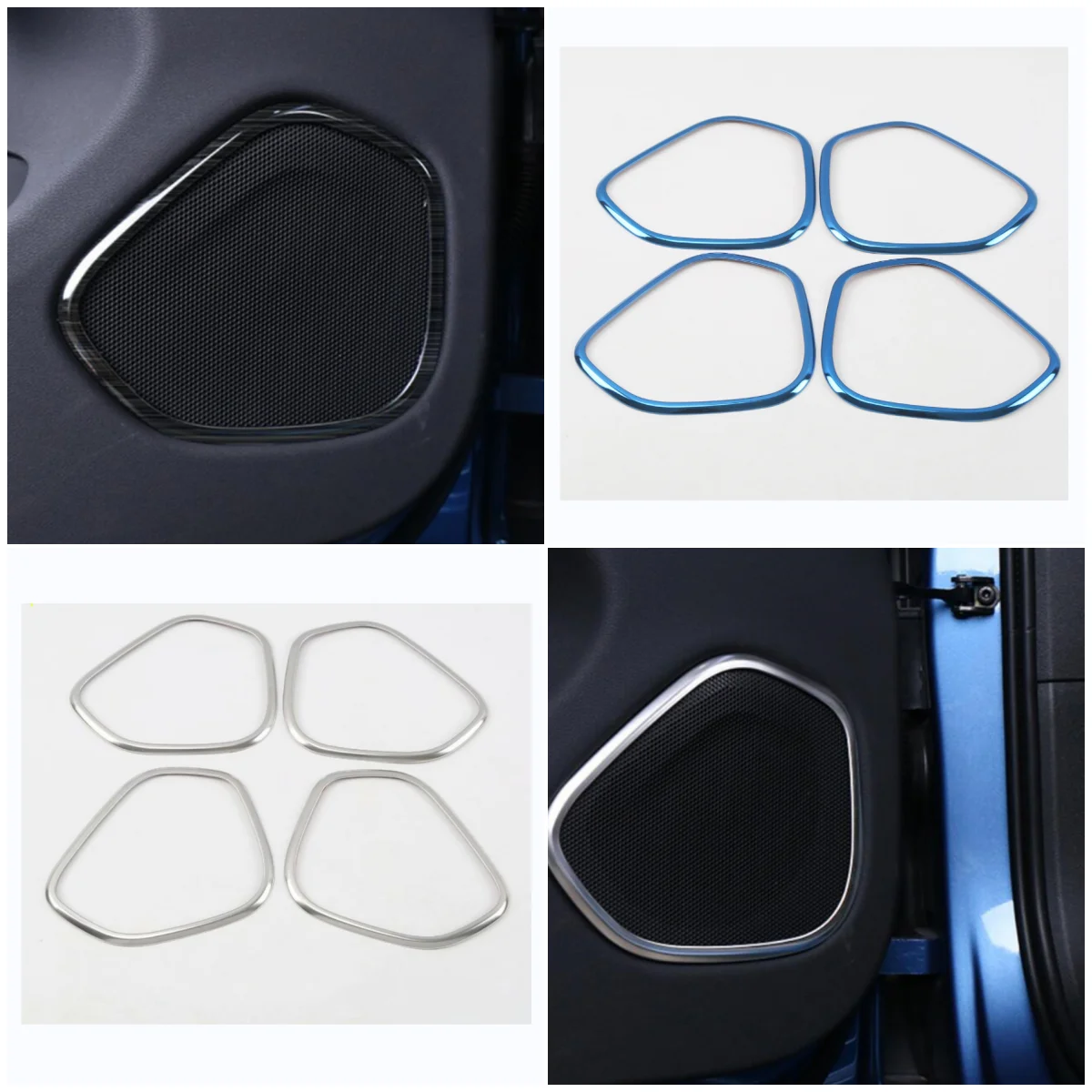 

For VOLVO XC60 2018 2019 2020 2021 Stainless Steel Door Stereo Speaker Audio Loudspeaker Sound Ring Molding Cover Trim Fit