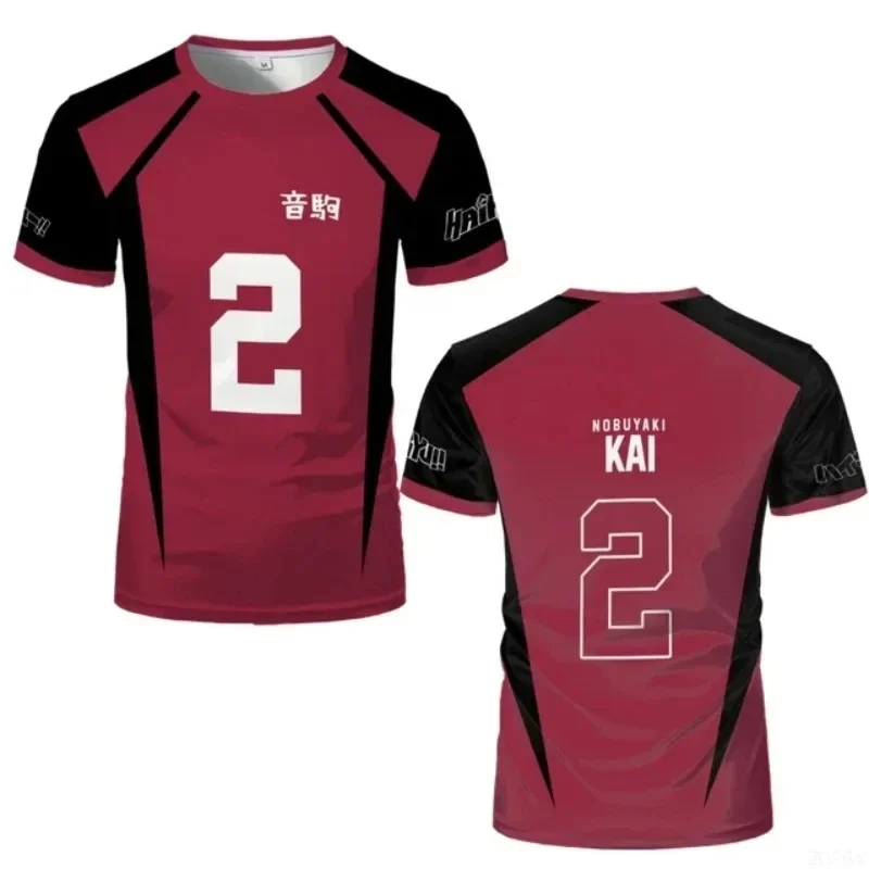 Haikyuu Nekoma High School Volleyball Jersey Kuroo Tetsuro #1 Kozume Kenma #5 Anime Cosplay T-shirt Sportwear Uniform Men Top