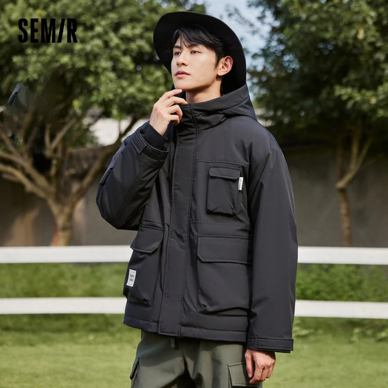 Semir Cotton Jacket Men 2023 Winter New Daily Simple pendolarismo Workwear Style comoda giacca calda in cotone sciolto