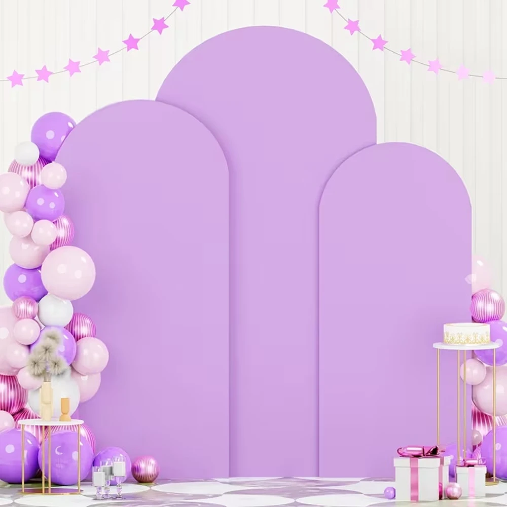 

Purple Arch Backdrop Solid Color Baby Shower Birthday Party Wedding Indoor Outdoor Party Decor Elastic Fabric Arched Background