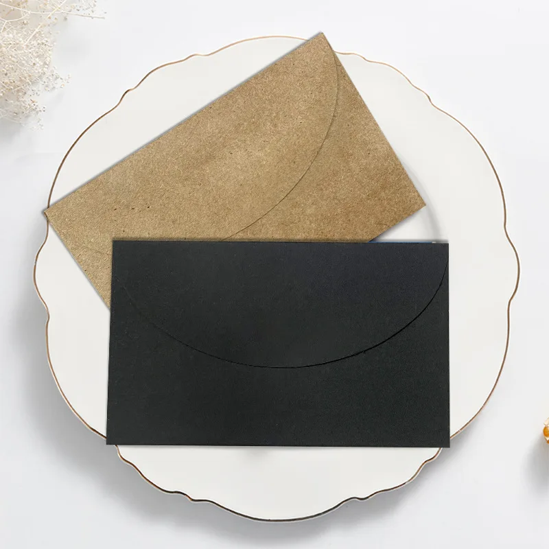 50pcs/lot Mini Envelope 150g Kraft Paper Envelope High-grade 101x64mm Envelope for Wedding Invitations Small Business Packing