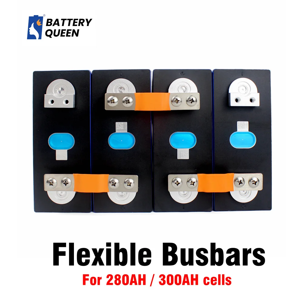 300AH Flexible Busbar M6 Posts Straps Hole Central Pitch Connector Clip Contact For EVE 280AH LiFePO4 Battery Cells 3mm Thick