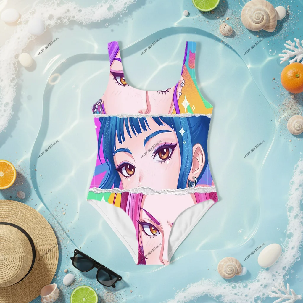 

K-POP Print Women's Swimsuit Sexy Bikini Set Trendy Summer Bathing Suit Fashion Swimwear for Ladies Girls Beach Outfit