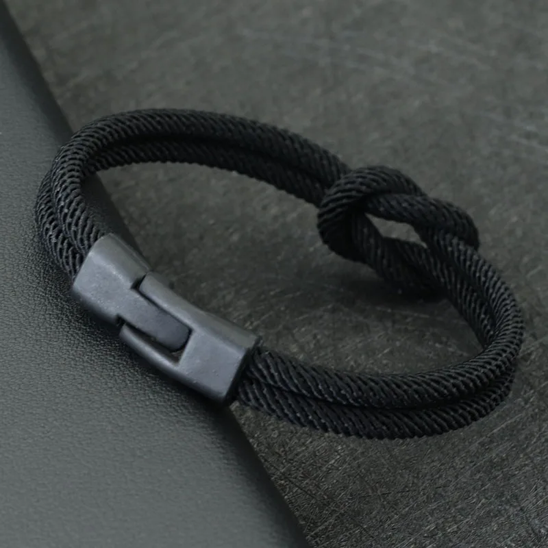 Pulsera de cuerda de doble capa para hombre, brazalete de pirata con bloques de colores, accesorio de regalo para novio, novedad