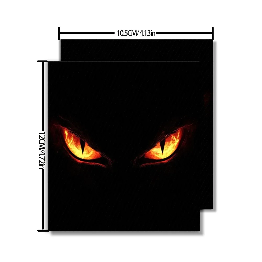 2Pcs 2D Flat Red Demon Face Handlebar Vinyl Sticker, Waterproof Decal for Motorcycle Bike Scooter Decor, Holiday Gift