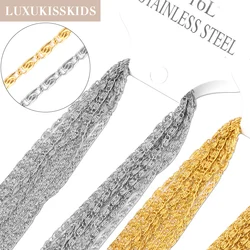 LUXUKISSKIDS 2MM Gothic Twist Chains Choker Stainles Steel 316L Paper Clip Bike Necklace Hiphop Jewelry Wholesale DIY Supplies