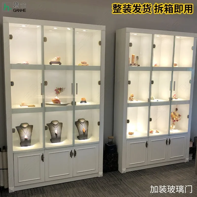 Paint High Cabinet Bag Cabinet Beauty Store Container European Nail Art Cosmetics Exhibition Cabinet Hat Shelf