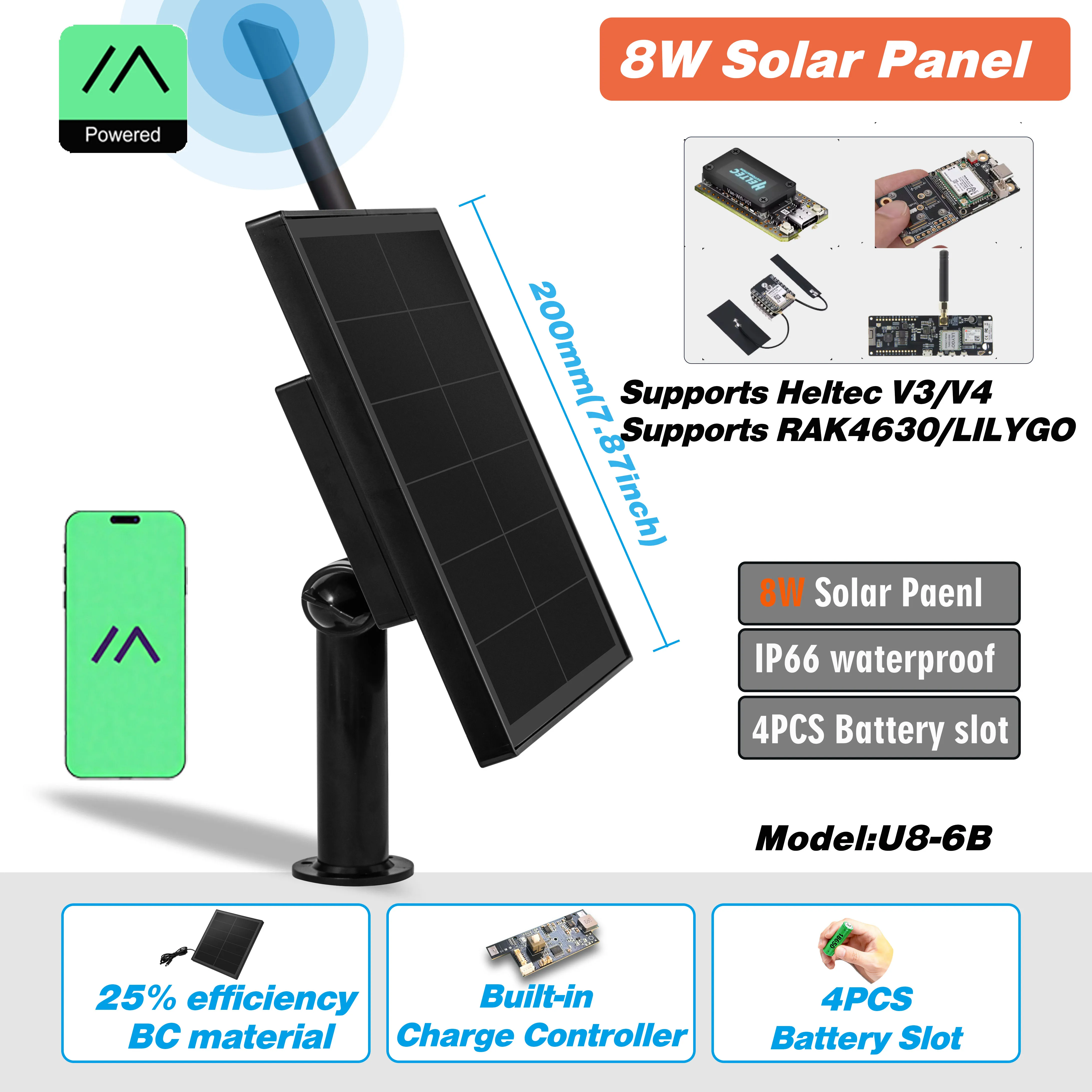 panneau-solaire-8w-868-915mhz-batterie-exterieure-etanche-application-meshtastique-heltec-lorawan-pour-rak4631-lilygo-esp32-arduino-bricolage-lora-iot