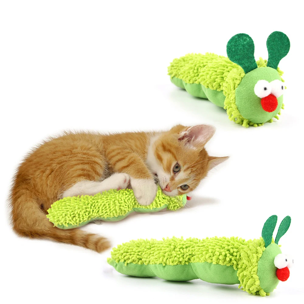 

Cloududa Cat Chew Toys Caterpillar Catnip Molar Toy Silvervine Cat Teaser Interaction Toy Pet Supplies Accessories