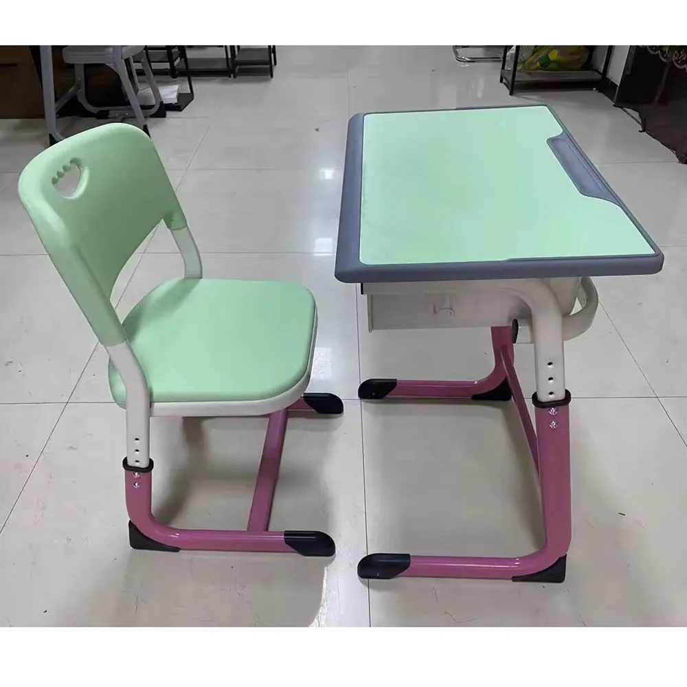 Modern Student Desk And Chair Set Adjustable Eco-Friendly Durable School Furniture Classroom Use