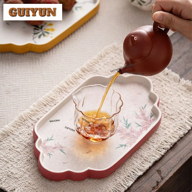 Hand-painted Underglaze Colour Tea Tray Afternoon Tea Dessert Plate Coffee Storage Board Organizers Desk Dishes For Serving Gift
