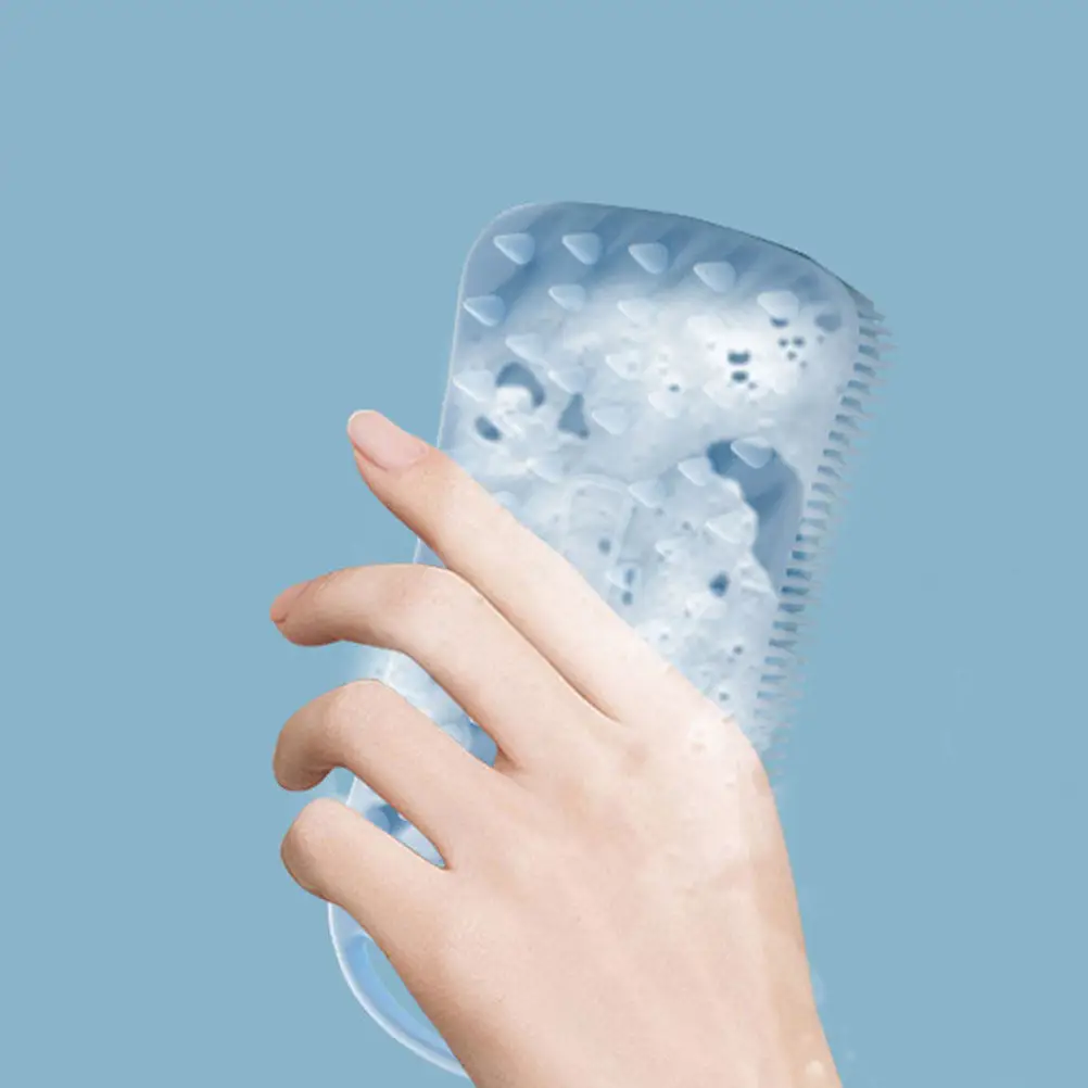 Silicone Bath Brush Soft Supple Body Massage Brush for Sensitive Skin Baby Showering Anti Slip Handle with Hanging Hook Bathing