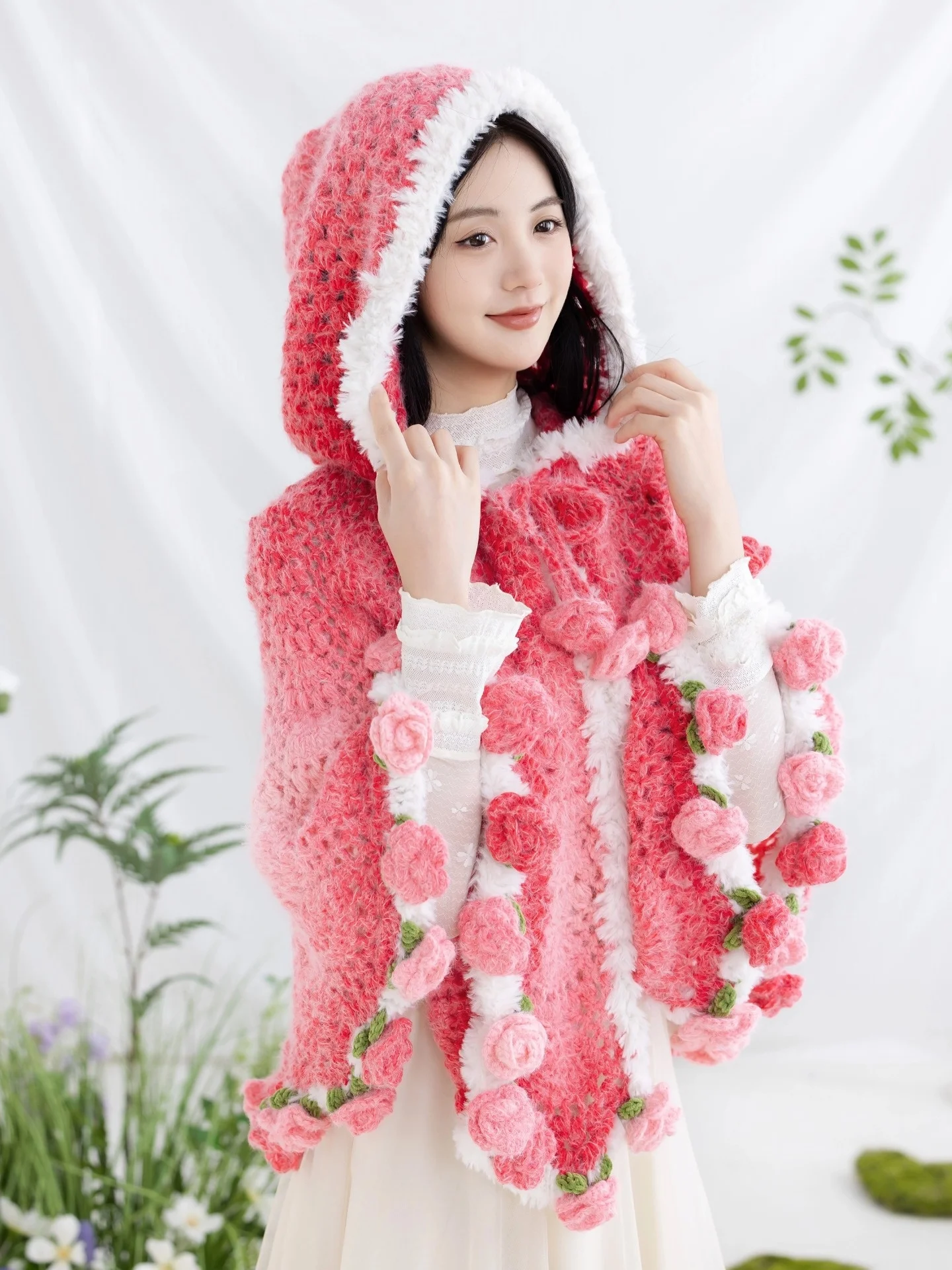 handmade-diy-gradient-flower-cowl-wrap-crochet-hook-needle-yarn-material-kit-fun-weaving-society-2025-winter-collection