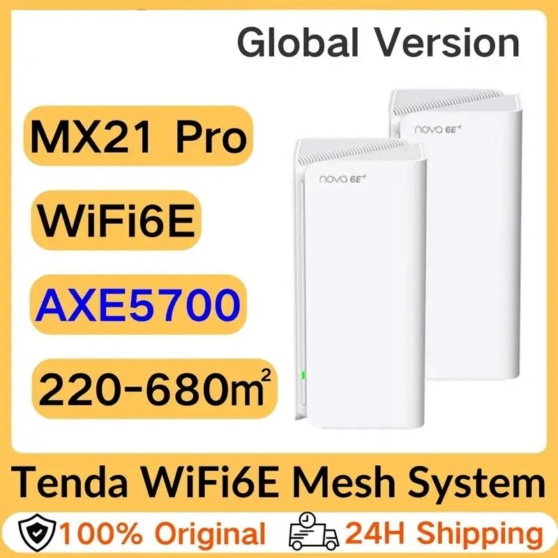 New! Nova Mesh MX21 Pro Wi-Fi 6E AXE5700 Whole Home Gigabit Router Tri-Band 6GHz 160MHz WiFi Router Repeater Range Extender