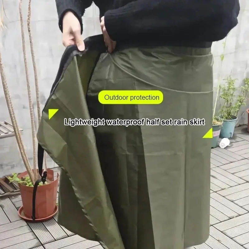 

Waterproof Rain Coat Raincoat Packable Rain Skirt Nylon UnisexRain Liner Skirt Long Rain Kilt Hiking Rainwear Camping Supplies