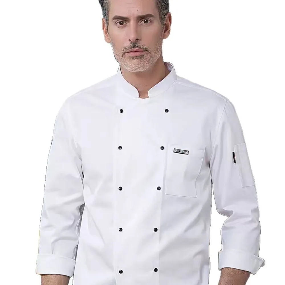 ملابس عمل الشيف بأكمام طويلة للمطبخ وتناول الطعام، خدمات تقديم الطعام الفندقية المتينة والطهي التجاري