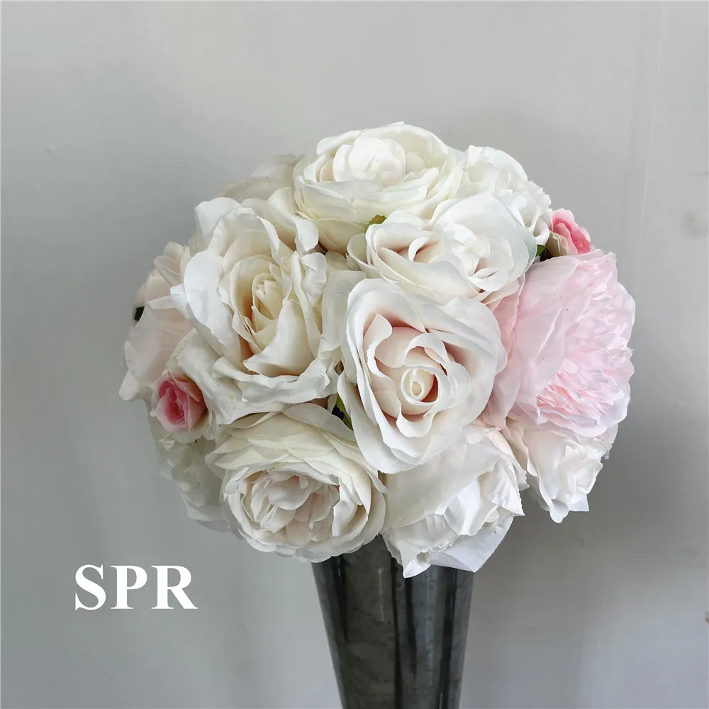 

SPR Pampas Flower Ceremony Artificial Rose Gypsophila Wedding Party Decoration Romantic Bouquet Table Floral Runner