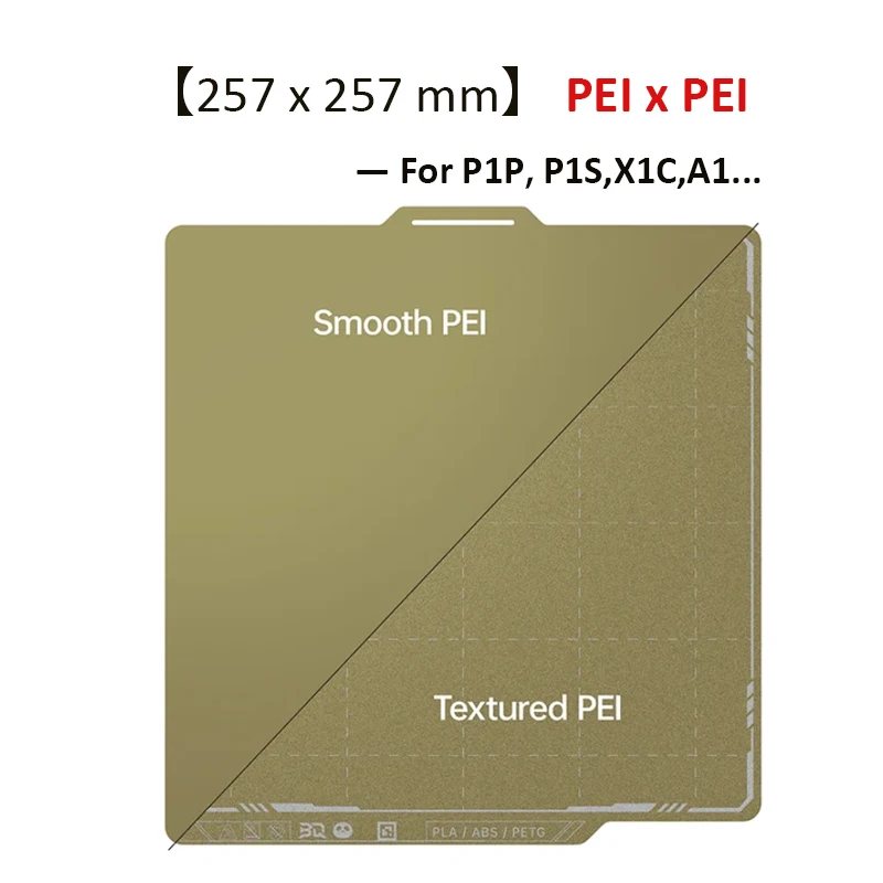 BIGTREETECH Panda Bouwplaat 256MM 180MM Dubbelzijdig Getextureerd & Glad PEI PET PEO voor Bambu Lab P1P P1S X1 A1 X2D 3D Printer
