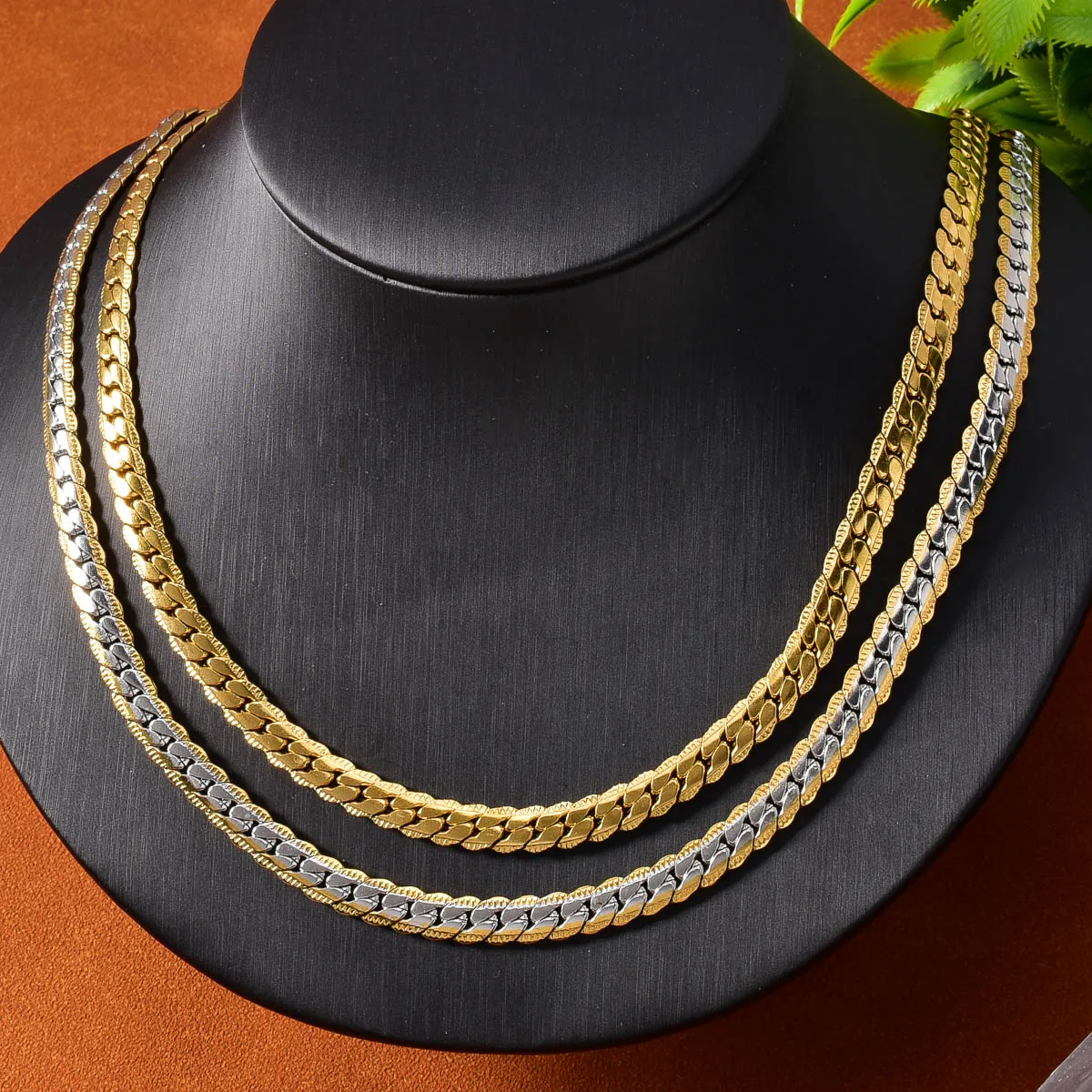 Stainless Steel Flat Curb Chain Necklace For Men Hip Hop Street Jewelry Daily Party Wear Layering Punk Neck Collar Birthday Gift