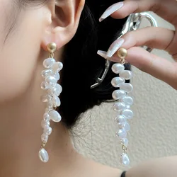 European American Style Long Natural Freshwater Earrings Pearl Sweet Fashion Travel Accessories Christmas Gifts Wholesale