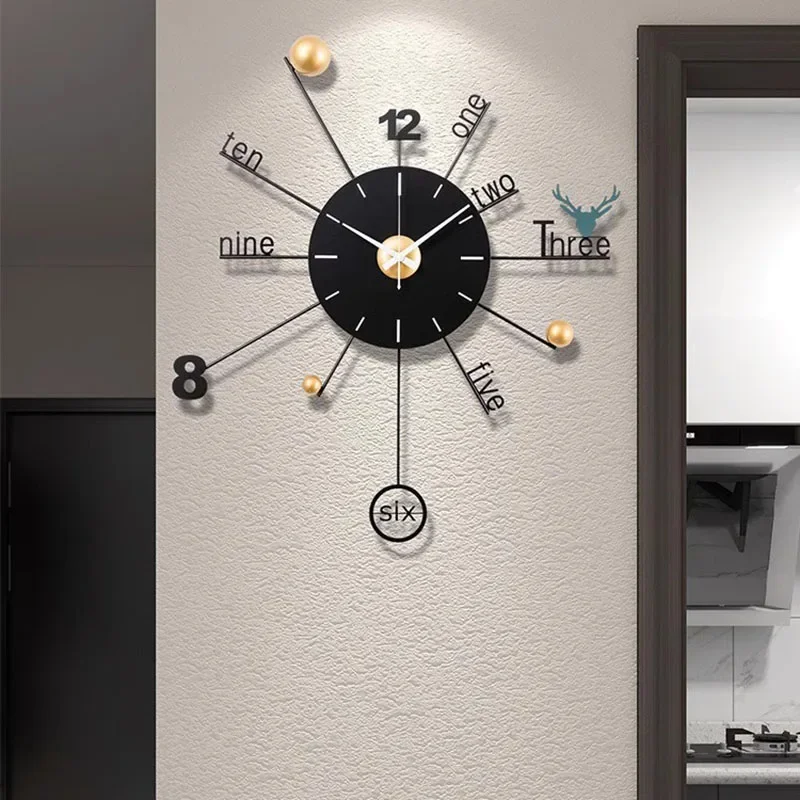 Fashion Design Wall Clocks Living Room Art Mural Modern Luxury Wall Watch Digital Luxury Nordic Reloj De Pared Home Decoration