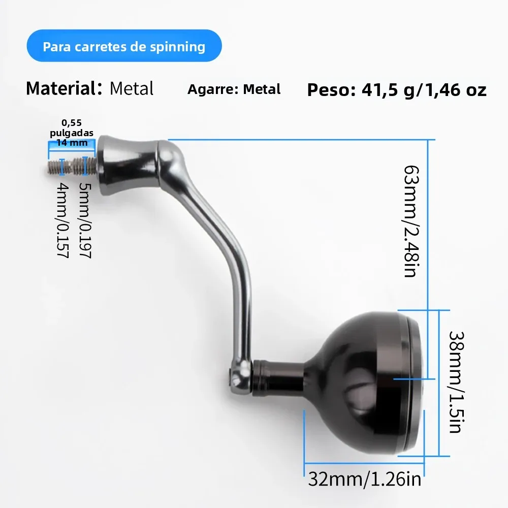 Huidiao CNC Manivela de carrete metálica con brazo atornillable - imagen 3