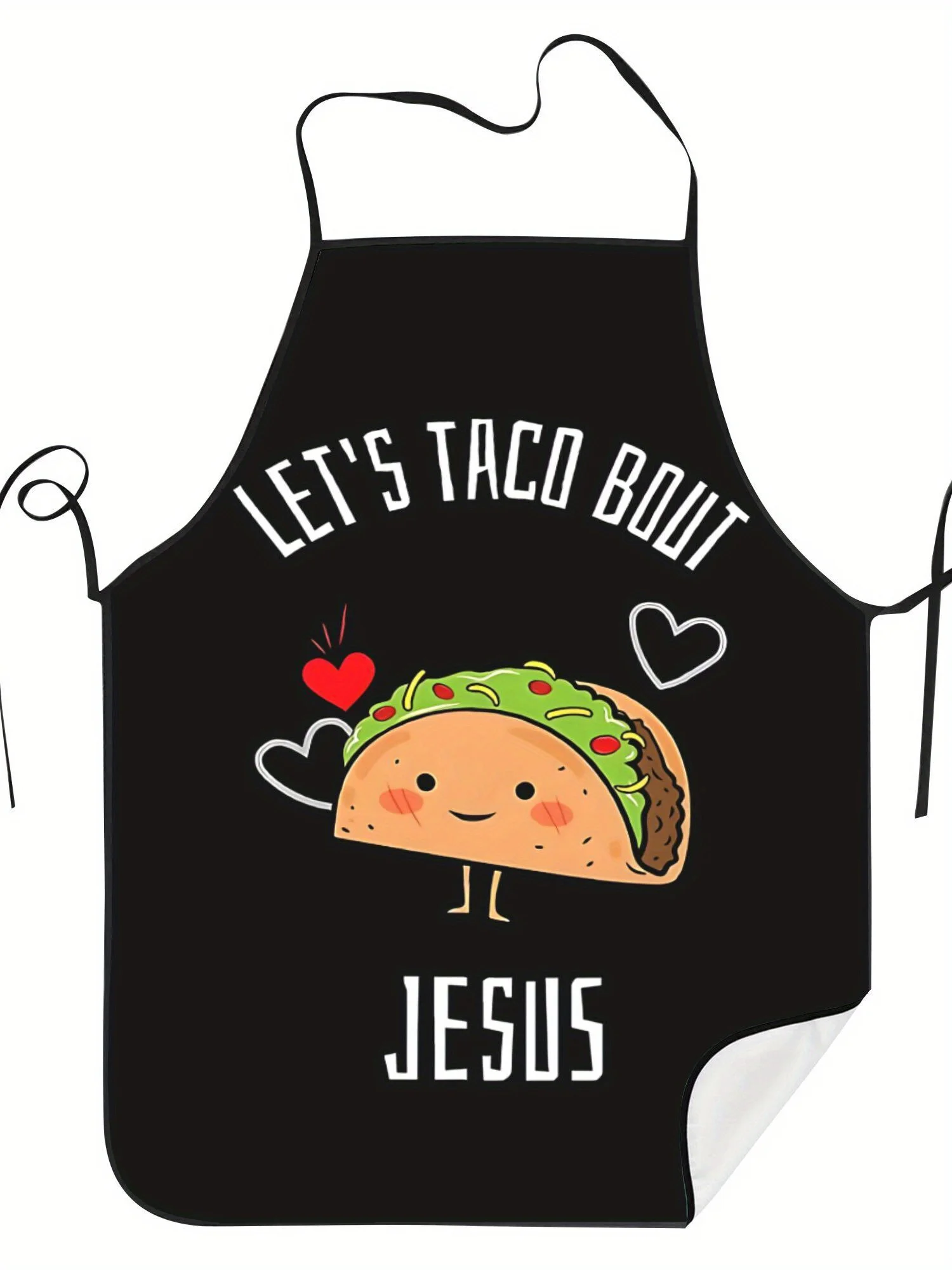 BIIHUDU Tablier unisexe vintage à motif Taco - Design « Let's Taco Bout Jesus », en tissu tissé, léger et durable pour la cuisine