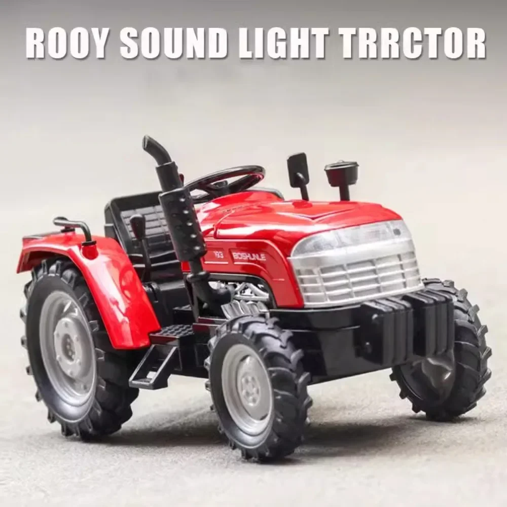 1:32 Scale Farm Tractor Model Toy Car Alloy Body High Simulation Agricultural Vehicles Models Sound Light Collection Gifts Boys