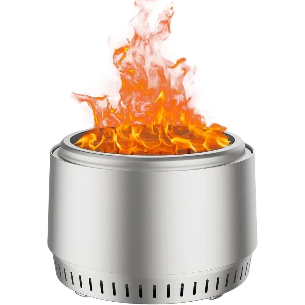Portable Outdoor Wood Burning Fire Pit, 21.3 Diameter x 13.7 Height, Stainless Steel, with Carry Bag for Patio, Garden, Camping