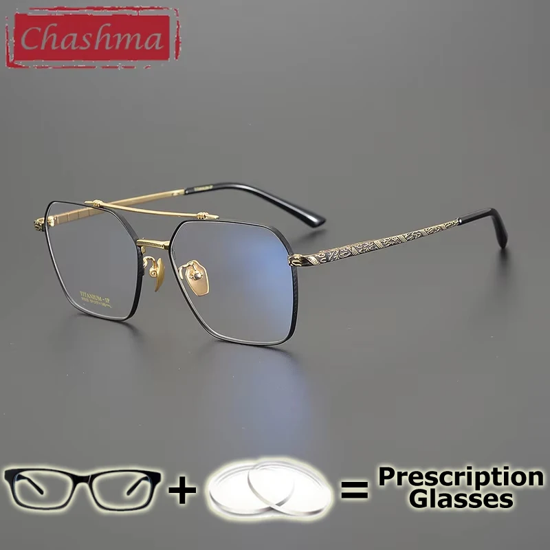 57mm Men Oversize Glasses Myopia Pure Titanium Male Presbyopia Wide Optical Eyewear Frame Reading Eyeglasses Multifocal Lenses