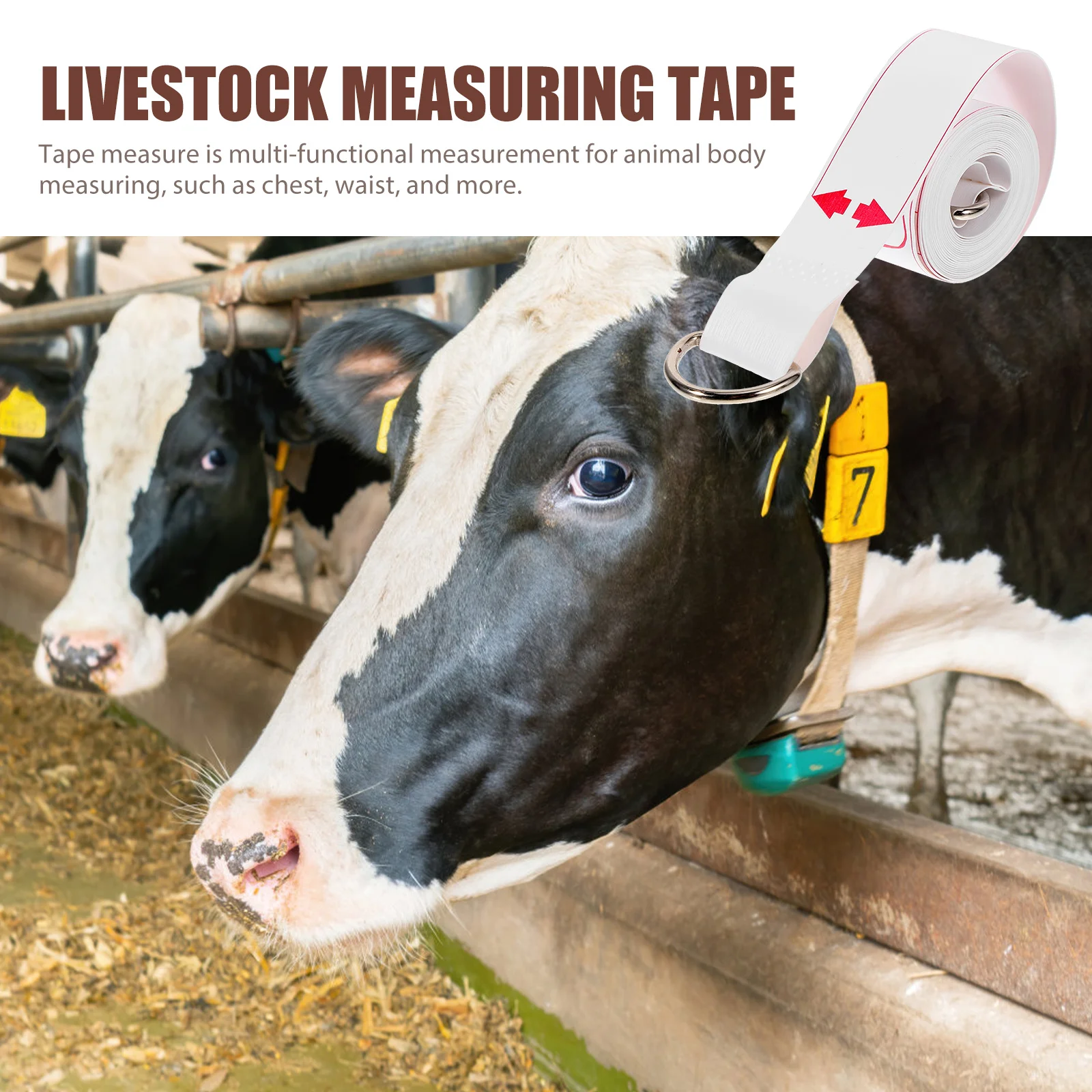 

Livestock Measuring Tape Animal Weight Measuring Tape for Cattle Pig Horse Goat Accurate Bust Waist Measurement Tool