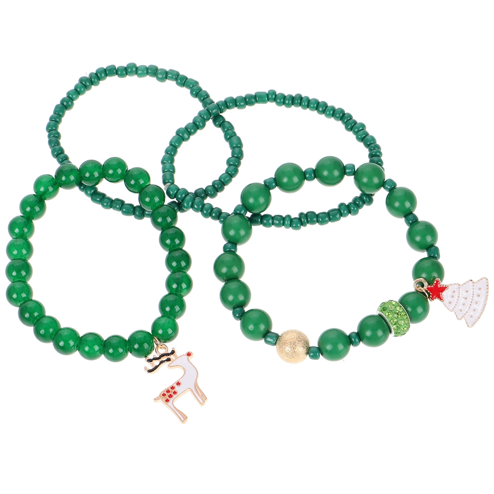 

Christmas Bracelet Set Craft Fashionable and Versatile Clay Bead Advent Beaded Bracelets Acrylic Bangle
