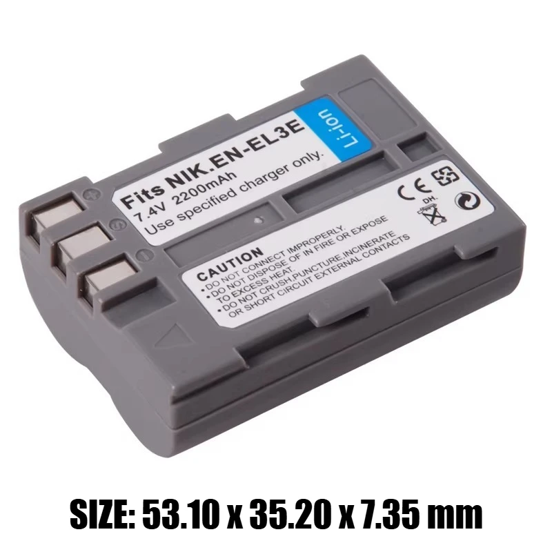 EN-EL3e lithiumbatterij 7,4 V 2200 mAh voor DSLR D700 D90 D80 D70s D70 D50