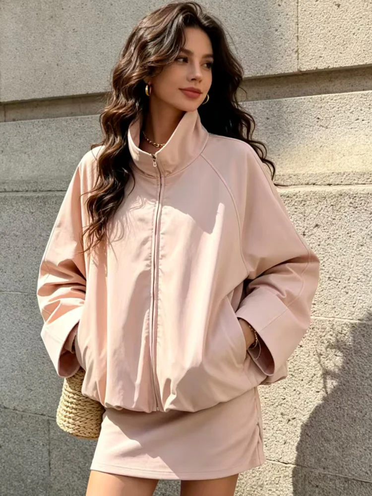 SLTNX Women's Jackets Autumn 2026 New Fashion High-necked Loose Elegant Jackets Women's Chic Street Holiday Youth Coats Autumn
